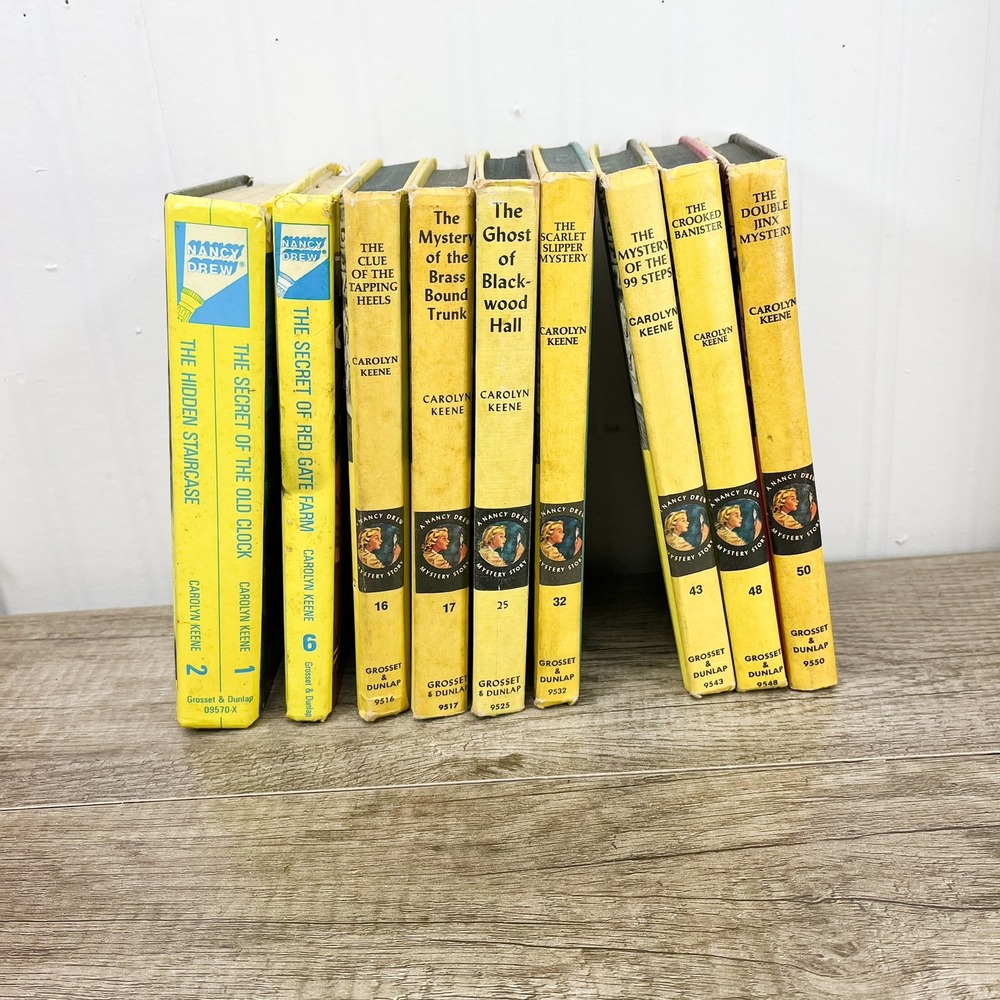 Nancy Drew Mystery Stories Lot 9 Vintage Hardcover Books Carolyn Keene Grosset